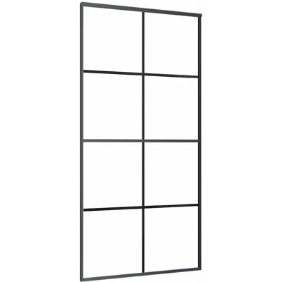 vidaXL 102,5x205cm Schwarze Glastür Schiebetür vidaXL 102,5x205cm Schwarze Glastür Schiebetür
