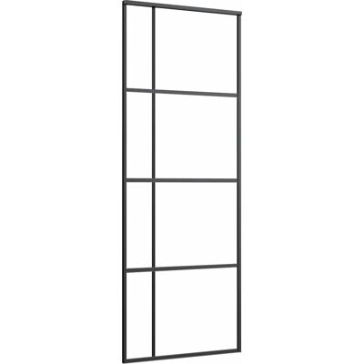 vidaXL Schwarze Matt ESG Glas Schiebetür - Inneneinsatz vidaXL Schwarze Matt ESG Glas Schiebetür - Inneneinsatz
