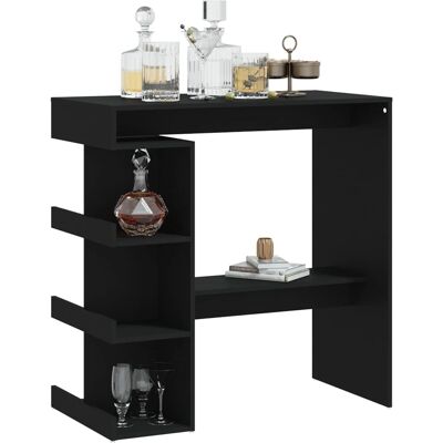 vidaXL Schwarzer Lagerregal Bar-Tisch - Ideal für kleine Räume vidaXL Schwarzer Lagerregal Bar-Tisch - Ideal für kleine Räume