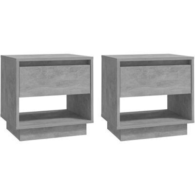 vidaXL 1/2x Nachttisch Beton Grau - Nachttisch vidaXL 1/2x Nachttisch Beton Grau - Nachttisch