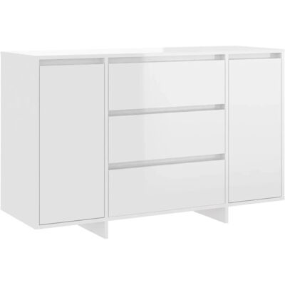 vidaXL Hochglanz Weiß 3-Schubladen Sideboard - Wohnzimmermöbel vidaXL Hochglanz Weiß 3-Schubladen Sideboard - Wohnzimmermöbel