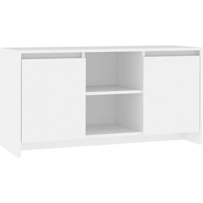vidaXL 809791 Weißes TV-Board mit Stauraum - TV-Board vidaXL 809791 Weißes TV-Board mit Stauraum - TV-Board