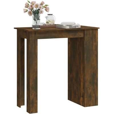vidaXL Gerookte Eik Bar Tafel met Opbergrekken - Bar Type vidaXL Gerookte Eik Bar Tafel met Opbergrekken - Bar Type