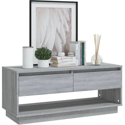 vidaXL Graues Sonoma TV-Schrank - Engineered Wood Lowboard - 102x41x44 cm vidaXL Graues Sonoma TV-Schrank - Engineered Wood Lowboard - 102x41x44 cm