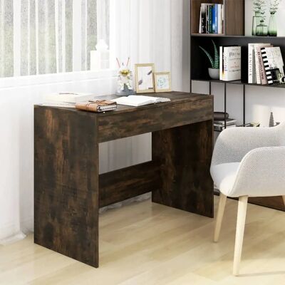 vidaXL Smoked Oak Desk - Stable, Spacious Workstation for Home/Office vidaXL Smoked Oak Desk - Stable, Spacious Workstation for Home/Office