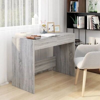 vidaXL Graues Sonoma Schreibtisch - Spanplatte - 101x50x76.5 cm - Home Büro vidaXL Graues Sonoma Schreibtisch - Spanplatte - 101x50x76.5 cm - Home Büro