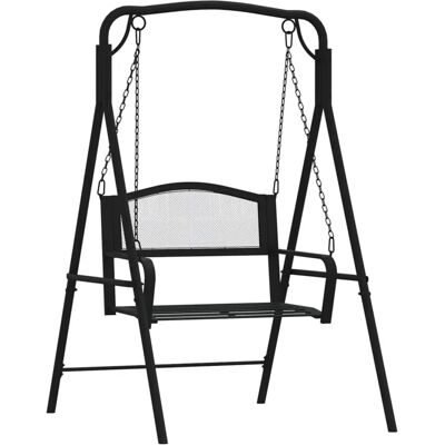 vidaXL Stahl-Outdoor-Hängesitz - 124cm Schwarz vidaXL Stahl-Outdoor-Hängesitz - 124cm Schwarz