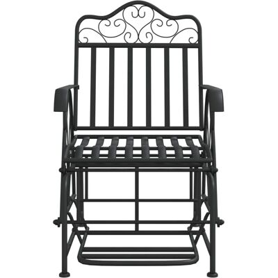vidaXL Glijbank 61 cm Zwart Staal Tuinbank Buiten vidaXL Glijbank 61 cm Zwart Staal Tuinbank Buiten