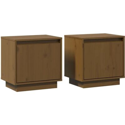 vidaXL Nachttische - 2er Set Honig Braun - Moderner Schlafzimmeraufbewahrung vidaXL Nachttische - 2er Set Honig Braun - Moderner Schlafzimmeraufbewahrung