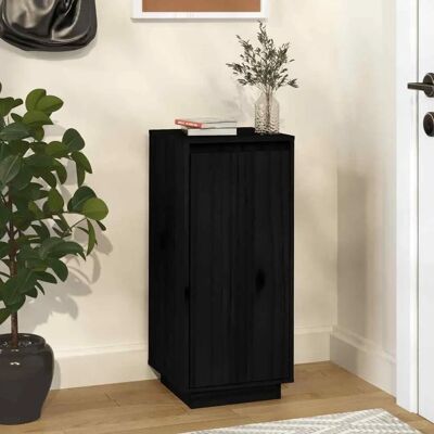 vidaXL Schuhschrank aus massivem Kiefernholz - Schwarz - 35x35x80 cm vidaXL Schuhschrank aus massivem Kiefernholz - Schwarz - 35x35x80 cm