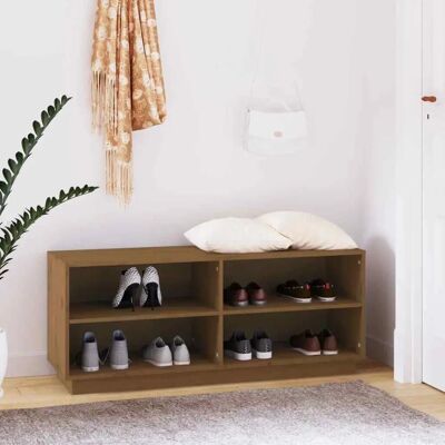 vidaXL Schuhschrank Honigbraun - Schuhaufbewahrung, Massivholz Kiefer vidaXL Schuhschrank Honigbraun - Schuhaufbewahrung, Massivholz Kiefer