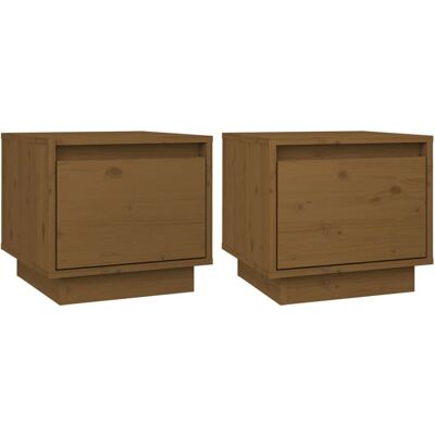 vidaXL Natborde 2 stk Honningbrun - Natbord vidaXL Natborde 2 stk Honningbrun - Natbord