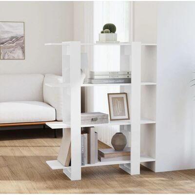 vidaXL Bücherregal - Hochglänzend Weiß - Raumteiler - 100x30x123,5 cm vidaXL Bücherregal - Hochglänzend Weiß - Raumteiler - 100x30x123,5 cm
