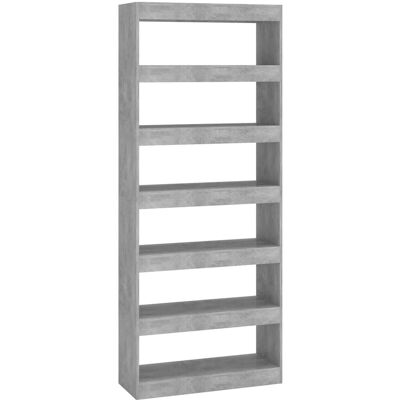 vidaXL Bücherregal/Zimmertrennwand Beton Grau 80x30x198 cm Holzwerkstoff - Bücherregal/Zimmertrennwand vidaXL Bücherregal/Zimmertrennwand Beton Grau 80x30x198 cm Holzwerkstoff - Bücherregal/Zimmertrennwand