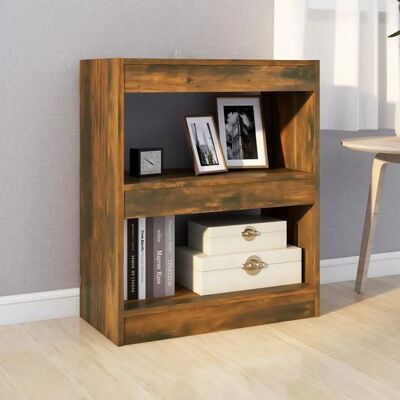 vidaXL Bücherregal/Zimmerteiler Rauch Eiche - Stauraum vidaXL Bücherregal/Zimmerteiler Rauch Eiche - Stauraum