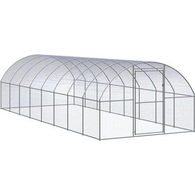 vidaXL 3x8x2 m Galvaniseret stål hønsehytte - Udendørs hønsehus vidaXL 3x8x2 m Galvaniseret stål hønsehytte - Udendørs hønsehus