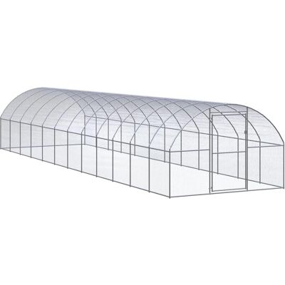 vidaXL 3x12x2 m Galvaniseret Stål Fjerkræhus - Udendørs vidaXL 3x12x2 m Galvaniseret Stål Fjerkræhus - Udendørs