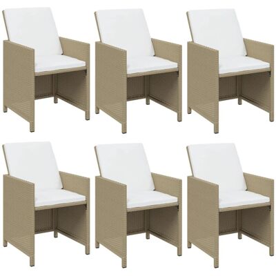 Vidaxl - Garten-Essgruppe 7tlg - Beige - Rattan - Garden Set Vidaxl - Garten-Essgruppe 7tlg - Beige - Rattan - Garden Set