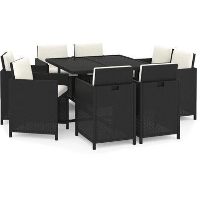 vidaXL Gartenmöbel-Set - Modernes Esszimmer im Garten - Schwarz vidaXL Gartenmöbel-Set - Modernes Esszimmer im Garten - Schwarz