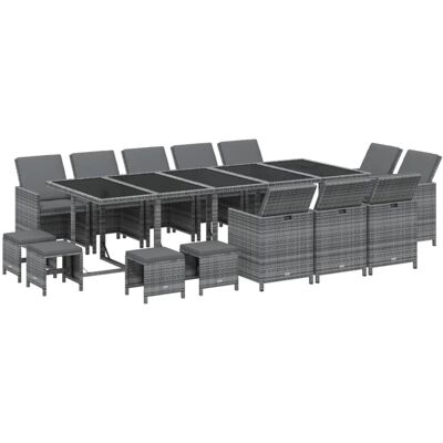 vidaXL Gartentisch-Set 15 Teile mit Kissen - Outdoor Möbel vidaXL Gartentisch-Set 15 Teile mit Kissen - Outdoor Möbel