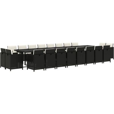 Maisonchic - Gartentisch-Set 21-tlg mit Kissen - Schwarz Maisonchic - Gartentisch-Set 21-tlg mit Kissen - Schwarz
