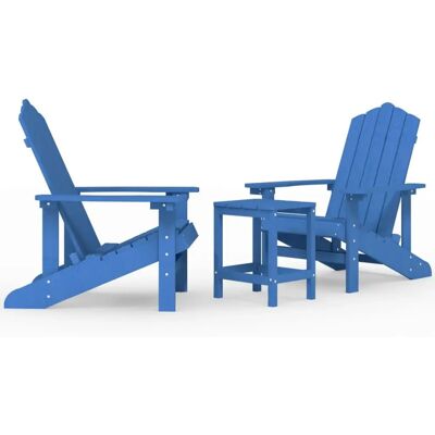vidaXL Mebel ogrodowy z krzesłem i stołem - HDPE - Niebieski akwariowy - Outdoor Chair vidaXL Mebel ogrodowy z krzesłem i stołem - HDPE - Niebieski akwariowy - Outdoor Chair