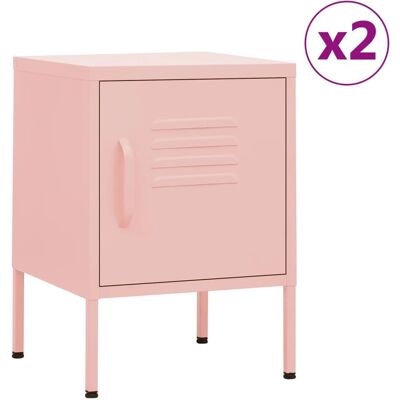 vidaXL Rosa Stål Natborde Sæt - Moderne Sengeborde vidaXL Rosa Stål Natborde Sæt - Moderne Sengeborde
