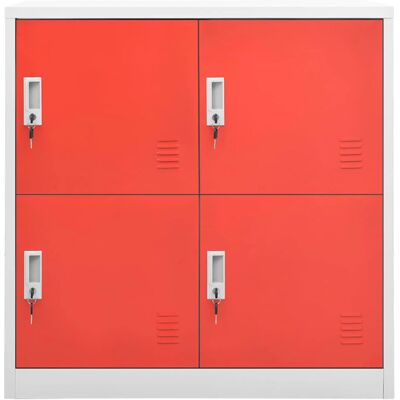 vidaXL Schrank-Sets Hellgrau Rot Stahl - Locker Cabinets vidaXL Schrank-Sets Hellgrau Rot Stahl - Locker Cabinets