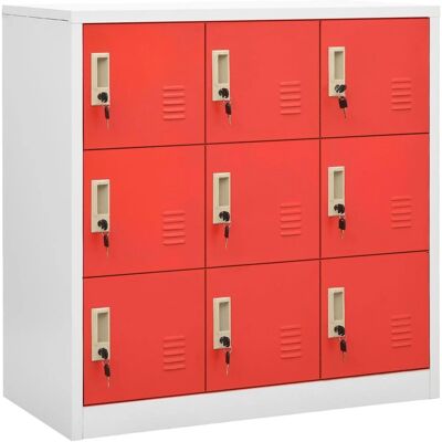 vidaXL Steckschränke Hellgrau und Rot Stahl Büroaufbewahrung Seitenschrank - Locker Cabinets vidaXL Steckschränke Hellgrau und Rot Stahl Büroaufbewahrung Seitenschrank - Locker Cabinets