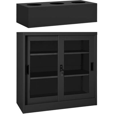 vidaXL teräsliukuovikaappi ja kukkaruukku - Säilytysfurniture vidaXL teräsliukuovikaappi ja kukkaruukku - Säilytysfurniture