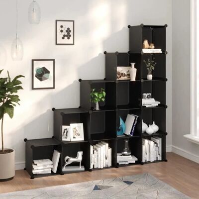 vidaXL Opbevaringskube Organizer - 15 Kuber, Sort, 155x32x153.5cm - Opbevaringskube Organizer vidaXL Opbevaringskube Organizer - 15 Kuber, Sort, 155x32x153.5cm - Opbevaringskube Organizer