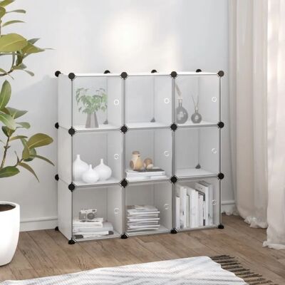 vidaXL Aufbewahrungswürfel - Transparent, Weiß - Storage Cube Organizer vidaXL Aufbewahrungswürfel - Transparent, Weiß - Storage Cube Organizer