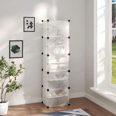 vidaXL Transparente Schuhablage 44x31.5x153.5 cm PP - Schuhablage vidaXL Transparente Schuhablage 44x31.5x153.5 cm PP - Schuhablage