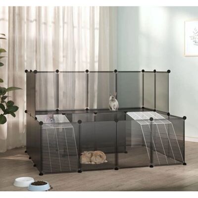 vidaXL Small Animal Cage - 143x107x93 cm - Black vidaXL Small Animal Cage - 143x107x93 cm - Black