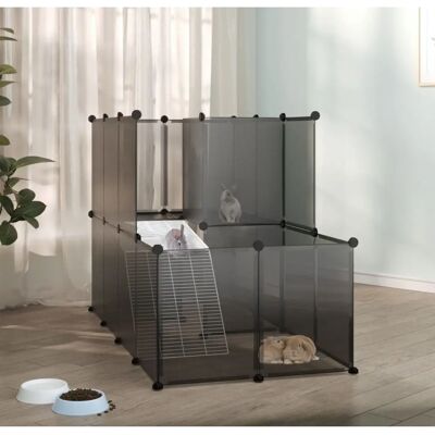 vidaXL Małe klatki dla zwierząt czarne 142x74x93 cm PP i stal vidaXL Małe klatki dla zwierząt czarne 142x74x93 cm PP i stal