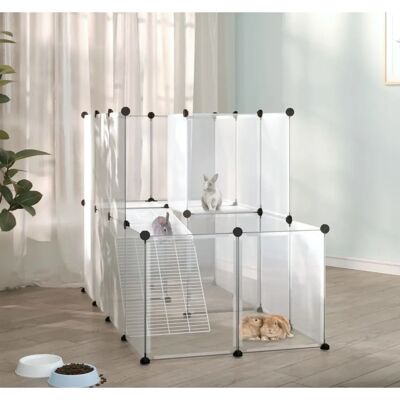 Klatka dla małych zwierząt vidaXL - 142x74x93 cm - Przezroczysta - PP i stal Klatka dla małych zwierząt vidaXL - 142x74x93 cm - Przezroczysta - PP i stal