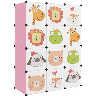 vidaXL Kinderwürfel - 12 Fächer Pink & Mehrfarbig vidaXL Kinderwürfel - 12 Fächer Pink & Mehrfarbig