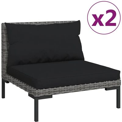 vidaXL Puutarhakalustepaketti - Keinonahkainen Rattan 3-osainen Harmaa vidaXL Puutarhakalustepaketti - Keinonahkainen Rattan 3-osainen Harmaa