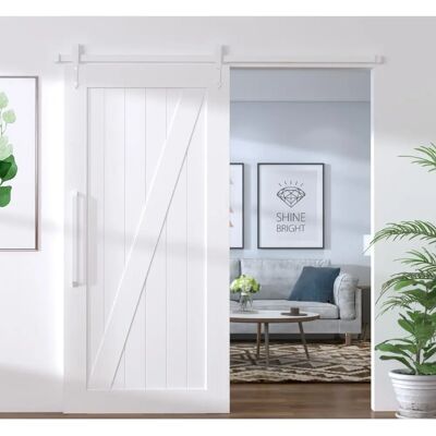 vidaXL Weiß 200cm Schiebetürbeschlag Set vidaXL Weiß 200cm Schiebetürbeschlag Set