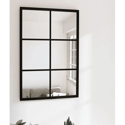 vidaXL Czarny metalowy lustro ścienne 60x40 cm do makijażu vidaXL Czarny metalowy lustro ścienne 60x40 cm do makijażu
