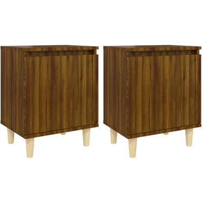 vidaXL 813115 Nachttisch Eiche - Nachttisch, Massive Holzbeine vidaXL 813115 Nachttisch Eiche - Nachttisch, Massive Holzbeine
