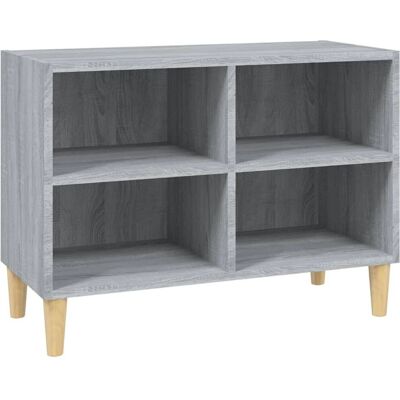 vidaXL 813147 Graues Sonoma TV-Schrank mit Massivholzfüßen - TV-Schrank vidaXL 813147 Graues Sonoma TV-Schrank mit Massivholzfüßen - TV-Schrank