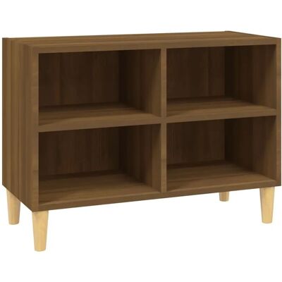vidaXL Brauner Eichen-TV-Schrank mit Massivholzfüßen - TV-Schrank vidaXL Brauner Eichen-TV-Schrank mit Massivholzfüßen - TV-Schrank