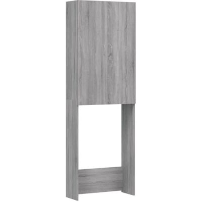vidaXL Wasmachinekast Grijs Sonoma 64x25.5x190 cm - Kast voor wasmachine vidaXL Wasmachinekast Grijs Sonoma 64x25.5x190 cm - Kast voor wasmachine