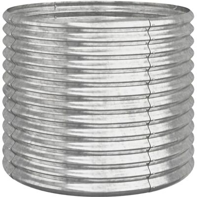 vidaXL Gartenübertopf Pulverbeschichteter Stahl 80x80x68 cm Silber - Gartendekoration vidaXL Gartenübertopf Pulverbeschichteter Stahl 80x80x68 cm Silber - Gartendekoration