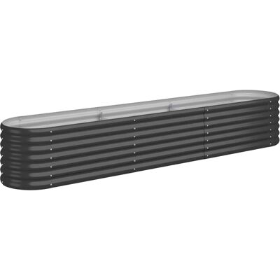 vidaXL Tuinafvoer - 224x40x36 cm - Tuinbed - Staal - Antraciet vidaXL Tuinafvoer - 224x40x36 cm - Tuinbed - Staal - Antraciet