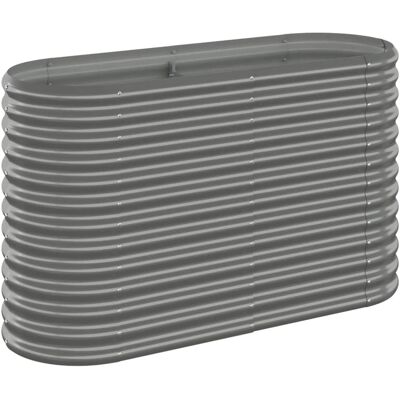 vidaXL Steel Garden Planter - Powder-Coated 114x40x68 cm - Grey vidaXL Steel Garden Planter - Powder-Coated 114x40x68 cm - Grey
