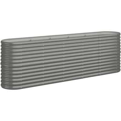 vidaXL Stahl Gartentopf - Grau 224x40x68 cm vidaXL Stahl Gartentopf - Grau 224x40x68 cm
