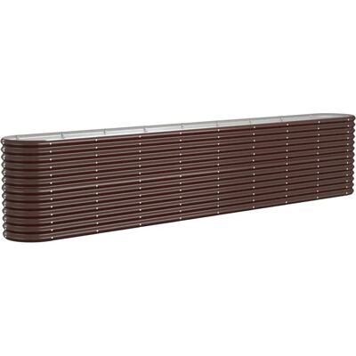 vidaXL Garden Raised Bed Powder-coated Steel 332x40x68 cm Brown - Garden Planter vidaXL Garden Raised Bed Powder-coated Steel 332x40x68 cm Brown - Garden Planter
