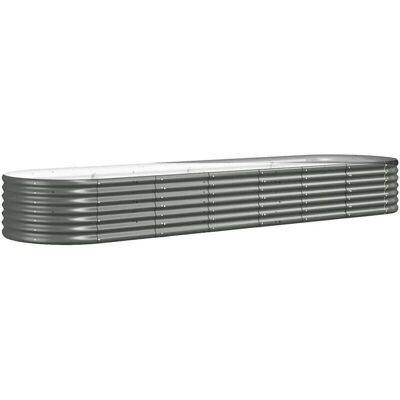 vidaXL Grauer Stahl Gartenkübel 296x80x36 cm - Pflanzkübel vidaXL Grauer Stahl Gartenkübel 296x80x36 cm - Pflanzkübel